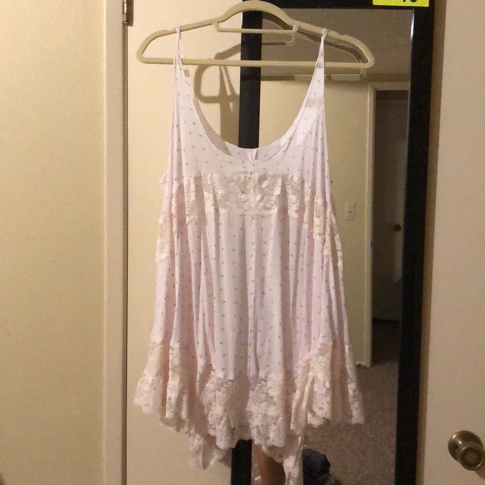 Free People flowy pink lace dress
